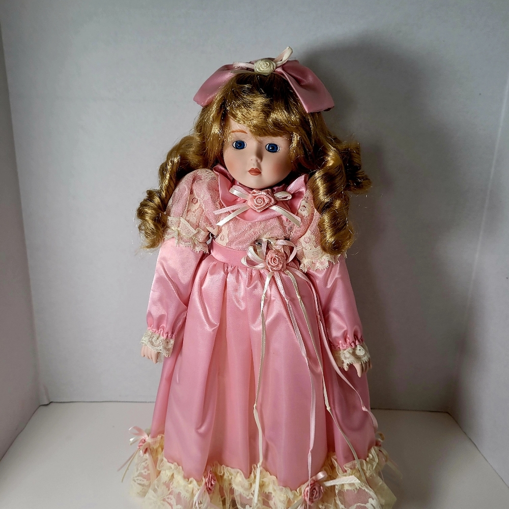 Rare 1987 Seymour Mann Porcelain Doll with Box, Stand and Certificate